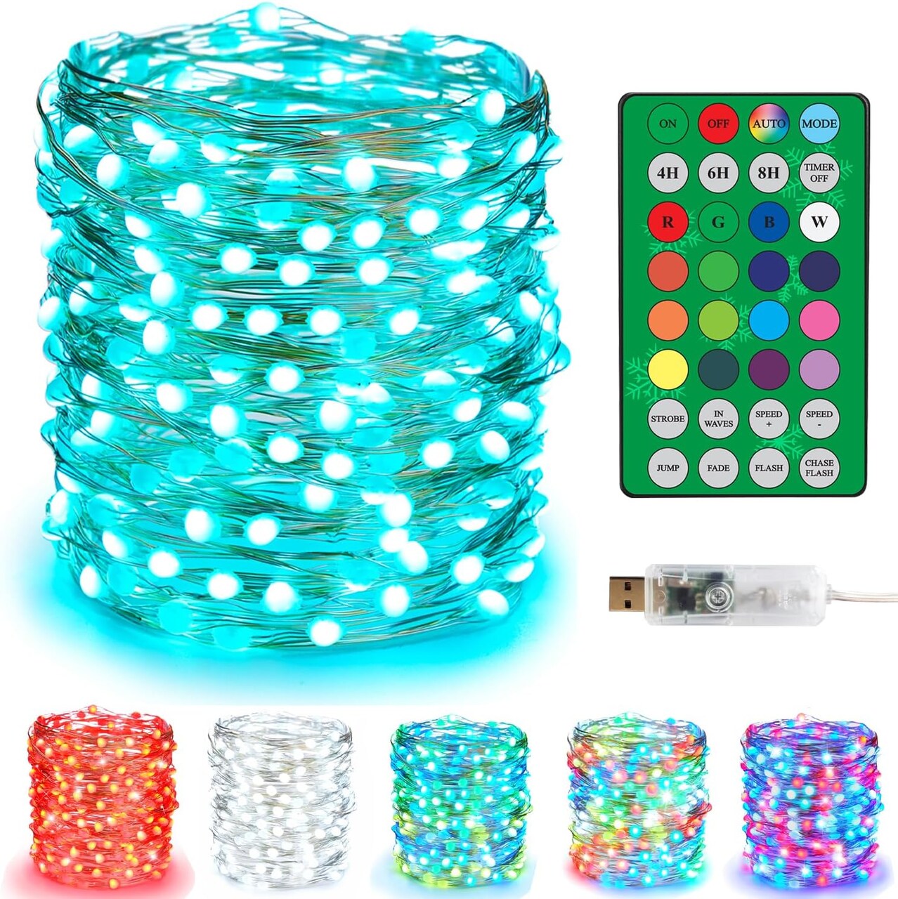 Color Changing Fairy String Lights, 33ft 100 LED Twinkle Lights